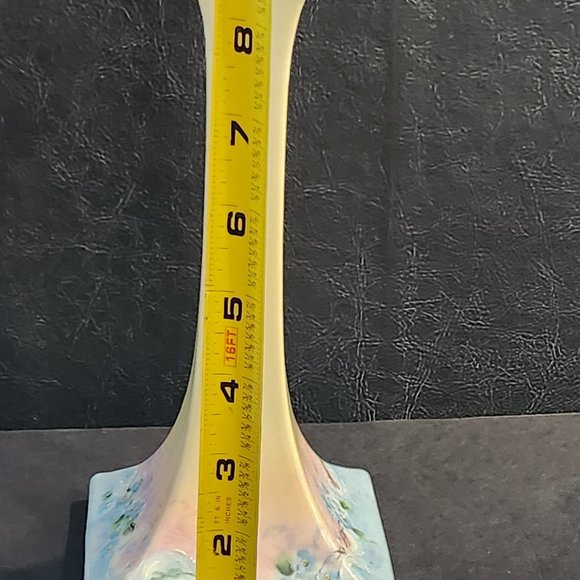 Royal Bavarian 8.5" Pair of Guilt and Hand Painted Forget Me Nots Porcelain Cand - Picture 5 of 10